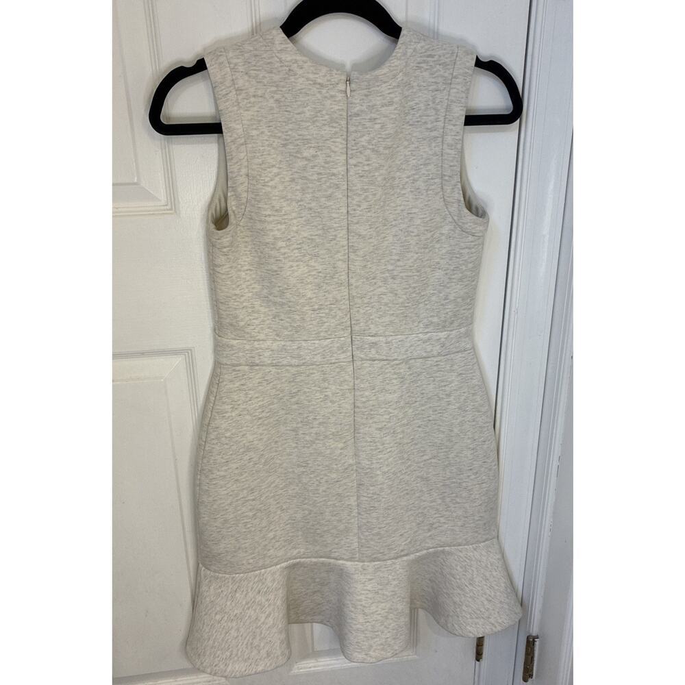 LOFT Heather Grey Sleeveless Fit & Flare Flounce Hem Mini Dress - Size 2 - Picture 5 of 5